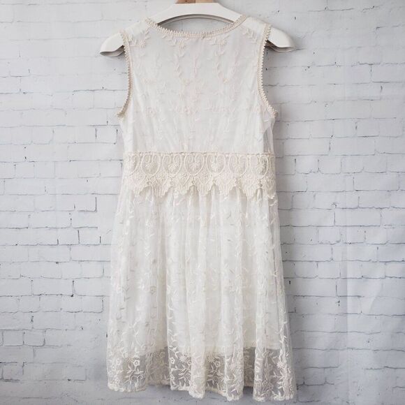 Sundance Juliet Lace Mini Dress Size 2 Ivory Boho Western Festival Lined Zipper - Picture 8 of 12